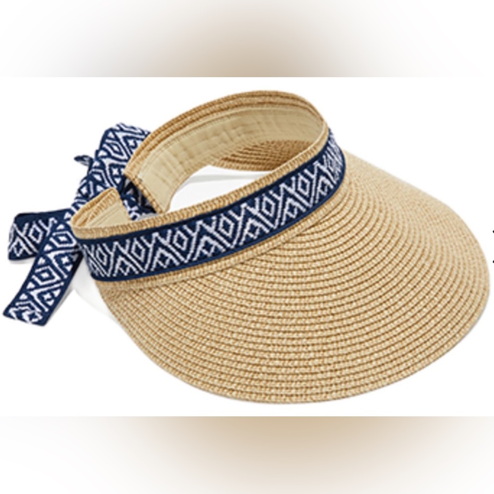 SEA & GRASS
Women's Straw Visor With Ribbon, Navy
Pre-Owned-tags removed unused